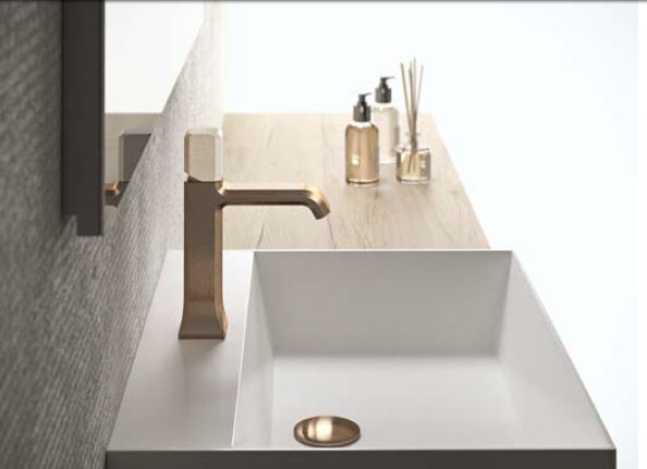 Mood Raw Brushed Metallic Finishes and Stone Handle Inserts